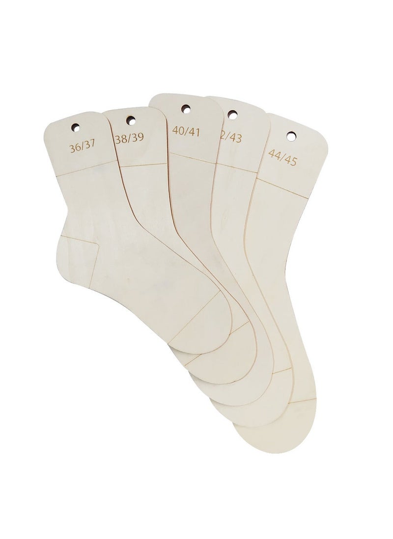 5pcs DIY Wooden Sock Knitting Tools Expandable Hollow Decor Code number 14-35 46-47 (to be customized)