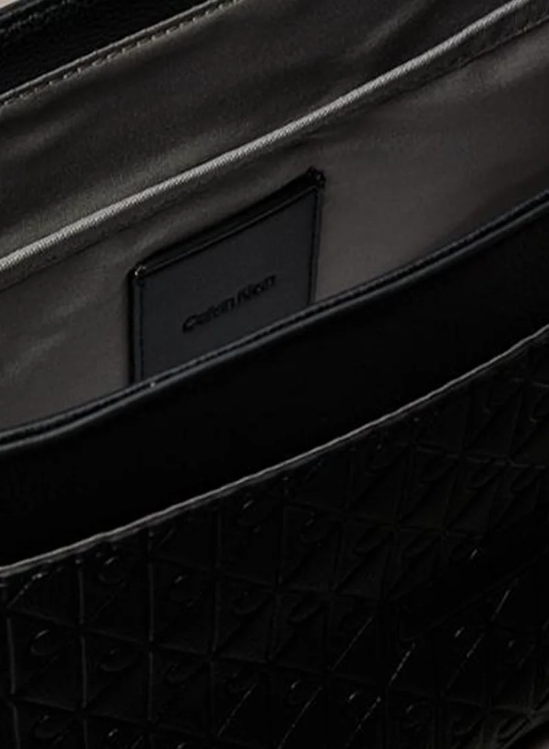 CALVIN KLEIN  Embossed Emblem Logo Flap Messenger Bag for Men | Best Price UAE