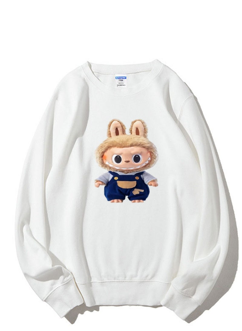 NIBEMINENT Labubu Printed Cotton Long Sleeve Hoodie 