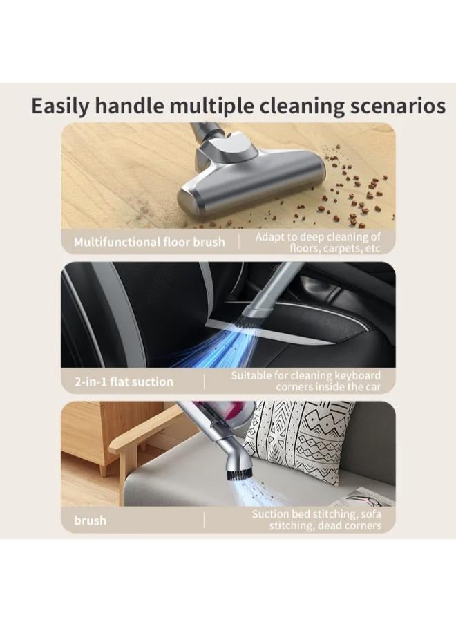 JAJEEK UV-C Ultraviolet 5-in-1 Vacuum Cleaner and Mite Removal Instrument, 10000Pa Strong Suction Power, with LCD Screen Display Three-Speed Adjustment, Suitable for Household and Car Cleaning - Image 2