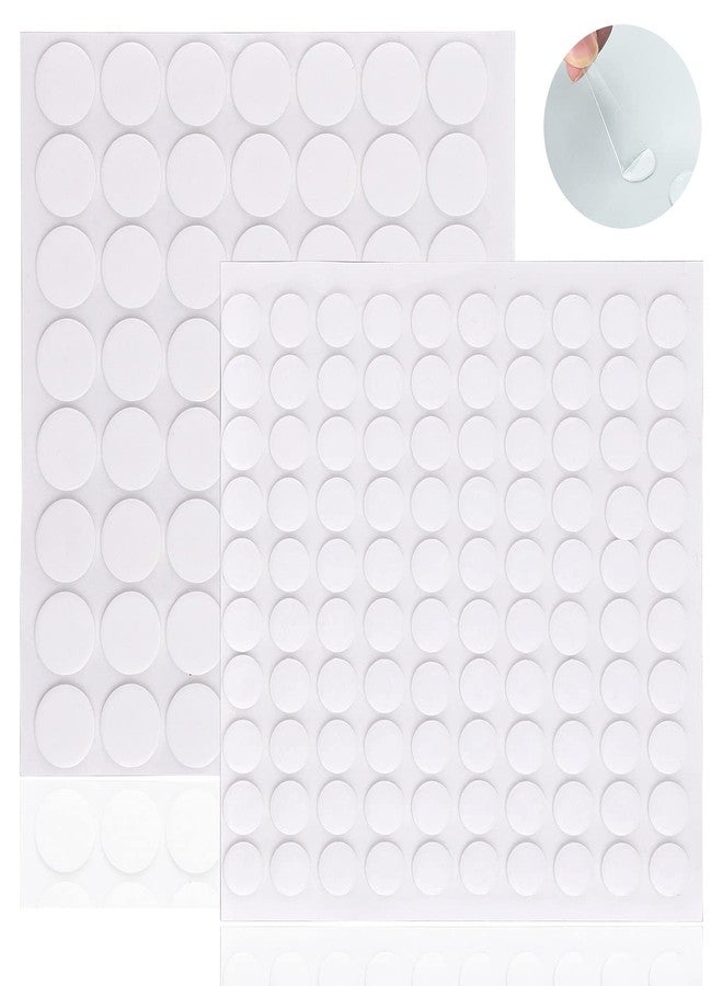 Prudiut 156 PCS Clear Sticky Dots, Adhesive No Traces Sticker Transparent Putty Round Tack Reusable Double-Sided for Wall Metal Glass Ceramic Wood Plastic (10mm,15mm) - Image 1