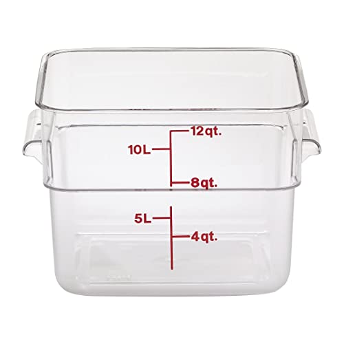 Cambro Camwear 12SFSCW135 Polycarbonate Square Food Storage Container 12 Quart 6 Pack - Image 1