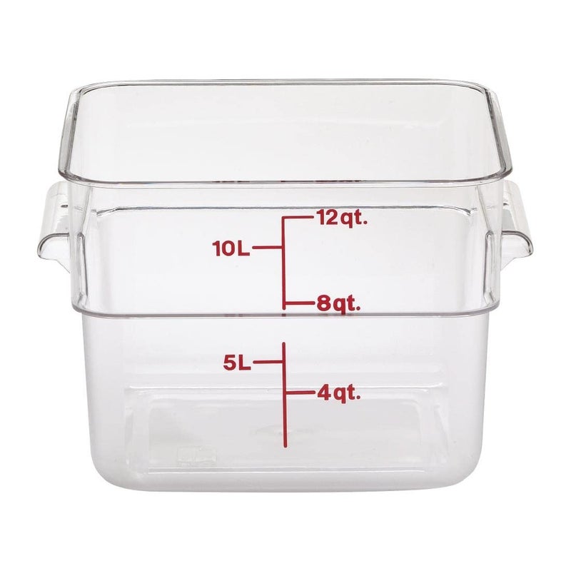 Cambro Camwear 12SFSCW135 Polycarbonate Square Food Storage Container 12 Quart 6 Pack - Image 2