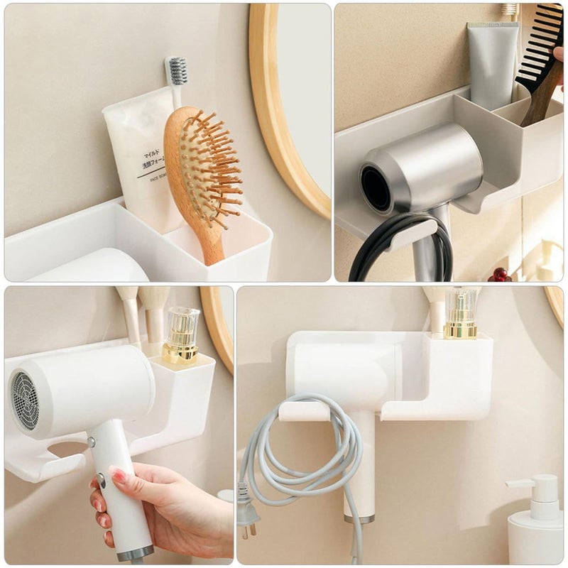 Wall Mounted Hair Dryer Storage Rack Space Saving Bathroom Organizer for Dryers - Image 4
