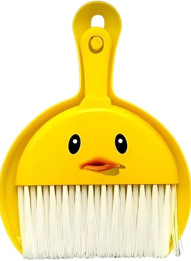 1 Piece Multi-purpose Mini Scoop and Scoop Scoop Scoop and Scoop Broom Set, Yellow Duck Cartoon Baby Broom - Image 2