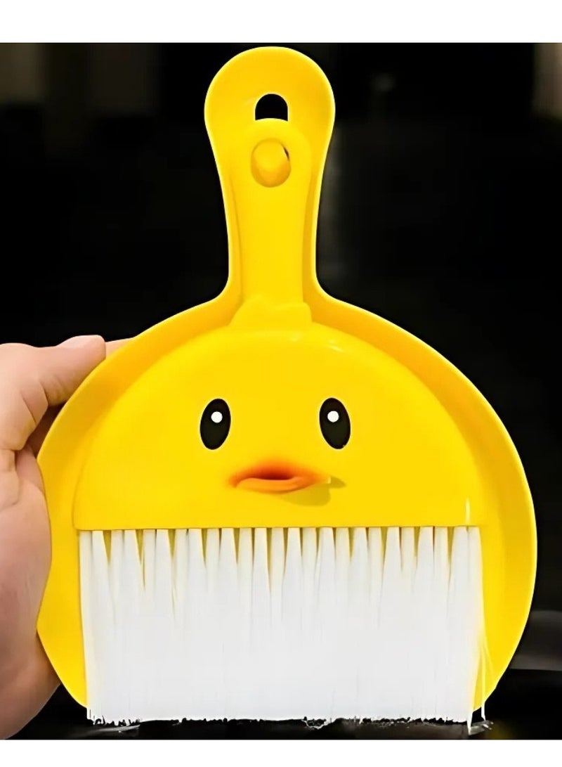 1 Piece Multi-purpose Mini Scoop and Scoop Scoop Scoop and Scoop Broom Set, Yellow Duck Cartoon Baby Broom - Image 4