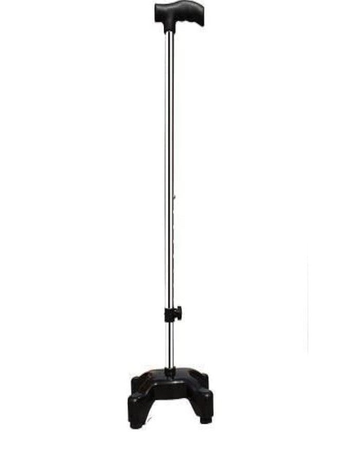 MUBBA 4 Leg Walking Stick Height Adjustable Four Leg Cane Quadripid Stick Height Adjustable BLK - Image 1