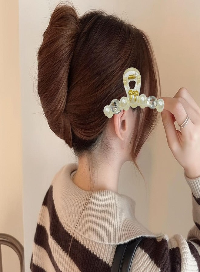 Luxelocks Pack of 6 pcs different pieces Decorative Pearl Hair Claws, Elegant Bow and Flower Design, Multi-Color Crystal Embellished, Premium Hair Accessories for Women - Image 4