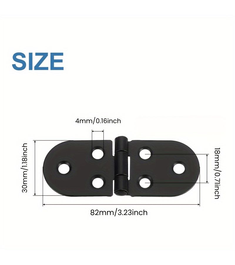 20 Black Metal Door Hinges Folding Flip Top Design For Sewing Machine Tables Miniature Doors Cabinets Closets Wardrobes And Table - Image 5