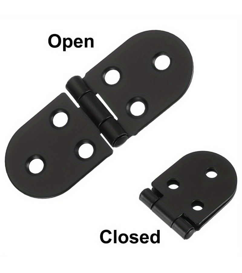 20 Black Metal Door Hinges Folding Flip Top Design For Sewing Machine Tables Miniature Doors Cabinets Closets Wardrobes And Table - Image 1