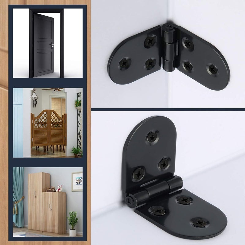 20 Black Metal Door Hinges Folding Flip Top Design For Sewing Machine Tables Miniature Doors Cabinets Closets Wardrobes And Table - Image 4