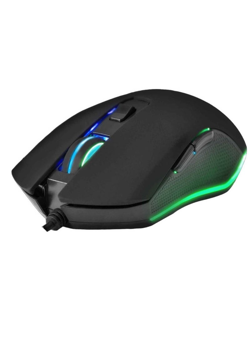 GAMDIAS - HERMES E1C 3-IN-1 Gaming COMBO ( Gaming Keyboard Multi-Colored Mechanical Keyboard – Gaming Mouse Lighting 3200 DPI  – Non-Slip Gaming Mouse Mat 240 x 180 x 3 mm ) - Image 1