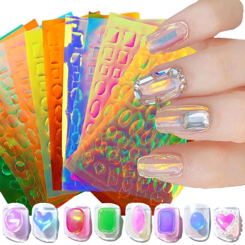 12 Sheets Christmas Nail Wraps Full Stickers Nail Polish Strips DIY SelfAdhesive Nail Art Glitter Decals Santa Claus Reindeer Xmas Hat Pattern with 2 Piece Nail Files for Party Decor 168 Pieces