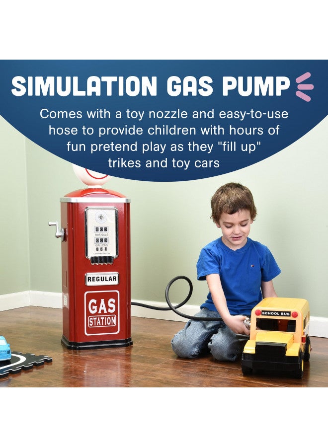 Constructive Playthings Gas Station Toy Gas Pump Replica with Nozzle and Hose, Retro Steel, Fun Sound Effects, Pretend Play, Early Learning, Outdoor Toddler Toys for 3 Years Plus, 10 lbs., 1 ct. - Image 3