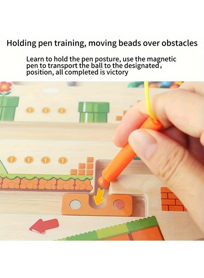 Magnetic Color And Number Maze, Montessori Toys For Developing Children's Fine Motor Skills, Wooden Color Sorting Sensory Educational Toys, Counting Puzzle Board Games For Kids, Positioning Games Focus On Training Early Childhood Educational Toys - Image 3