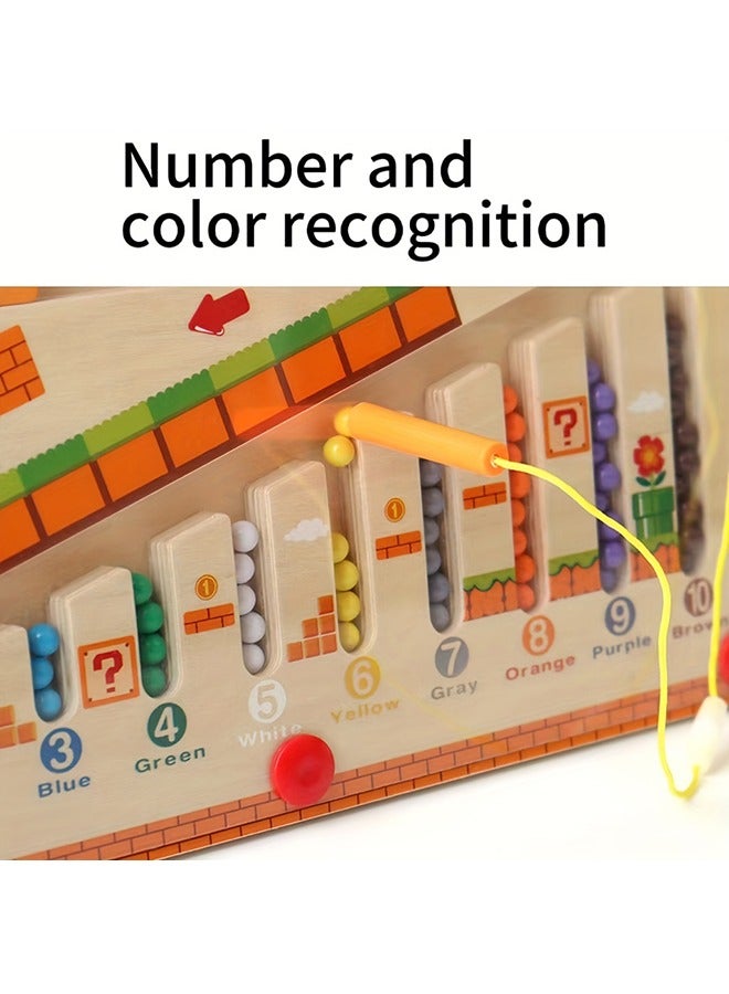 Magnetic Color And Number Maze, Montessori Toys For Developing Children's Fine Motor Skills, Wooden Color Sorting Sensory Educational Toys, Counting Puzzle Board Games For Kids, Positioning Games Focus On Training Early Childhood Educational Toys - Image 4