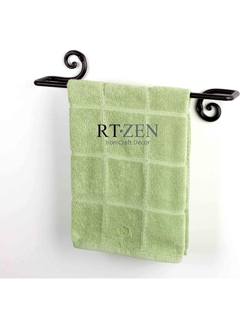 RTZEN Farmehouse Bathroom Towel Holder - Wrought Iron Matte Metal Black Towel Bar Wall Mount Rod - Handmade Home Decor Metal Kitchen Hanger Bar (16'' - Fits 16 Inch Towels) - Image 5