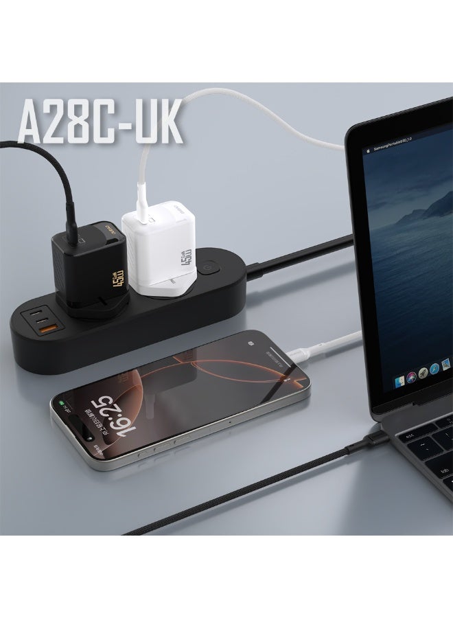 DUDAO A28CUK-W PD45W USB-C CHARGER WITH TYPE C TO C CABLE - Image 1