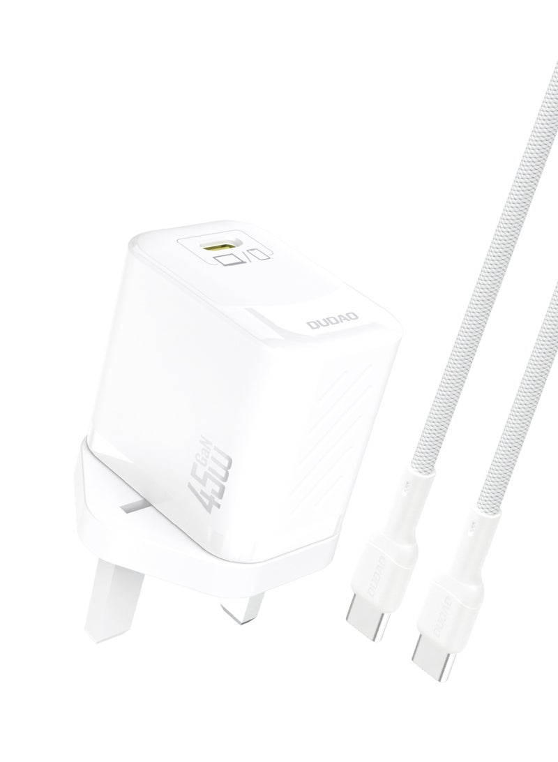 DUDAO A28CUK-W PD45W USB-C CHARGER WITH TYPE C TO C CABLE - Image 2