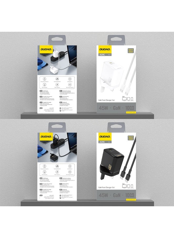 DUDAO A28CUK-W PD45W USB-C CHARGER WITH TYPE C TO C CABLE - Image 3