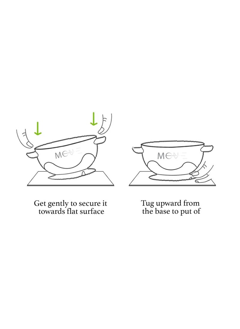 MOVE ON - 330ML Baby Suction Bowl with Spoon & Fork for Infant & Toddlers,BPA Free, Pink - Image 1