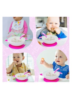 MOVE ON 330ML Baby Suction Bowl with Spoon & Fork for Infant & Toddlers,BPA Free, Pink  - Image 2