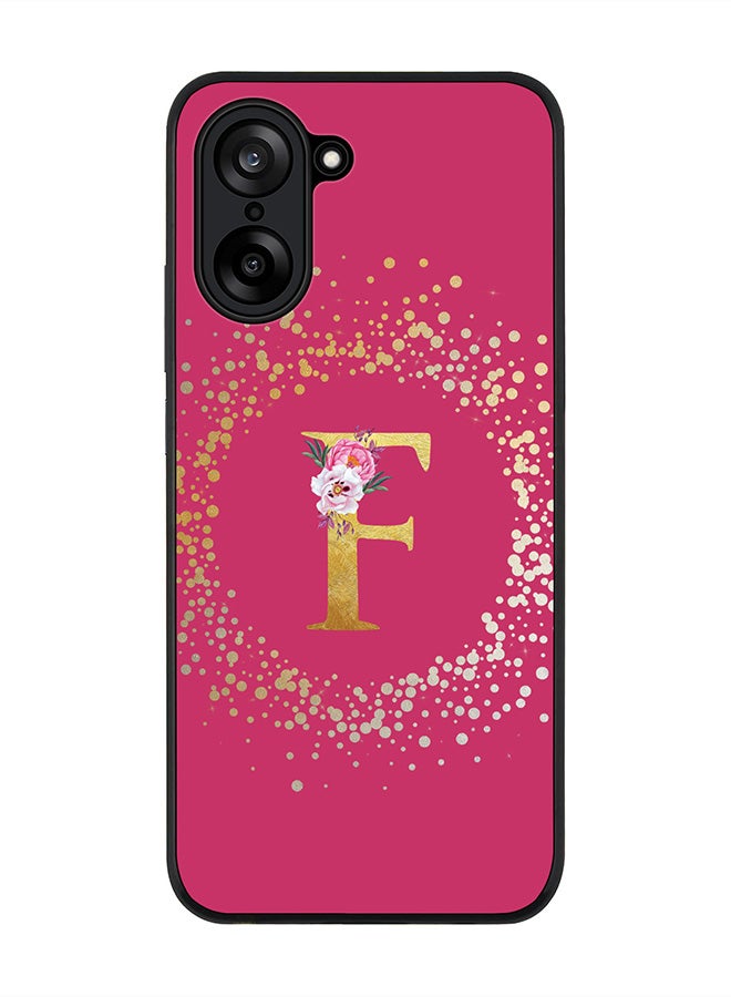 Stylizedd For OnePlus Nord CE5 / Ace 5 Racing Case,Slim fit Camera Protection, Shockproof Thin Phone cover  - Custom Monogram Floral - F ( Deep Pink )