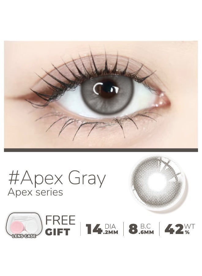 يواي عدسات لاصقة ملونة رمادية طبيعية ماركة UYAAI قابلة للاستخدام لمدة سنة، عدسات تجميلية مناسبة للجنسين، عدسات فاشن طبيعية، نسبة الماء 42% - Image 3