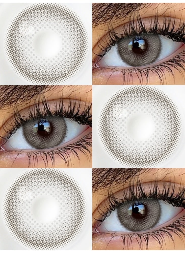 UYAAI Grey Lenses Yearly Colored Contact Lenses, Unisex Cosmetic Contact Lenses, Natural Fashion Lenses, 42% Water - view 5