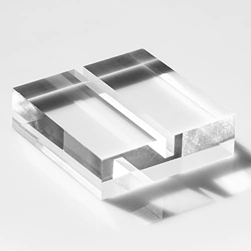 JINMURY 20 Pack 2" Clear Acrylic Sign Holder- 1/8" (3mm) Slot Clear Sign Stand for Display Table Numbers Wedding Signage, Perfect to Hold up 1/8" Thick Acrylic Sheets Table Signs - Image 1