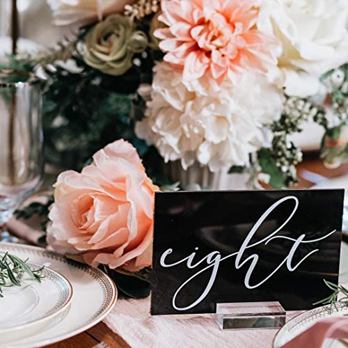 JINMURY 20 Pack 2" Clear Acrylic Sign Holder- 1/8" (3mm) Slot Clear Sign Stand for Display Table Numbers Wedding Signage, Perfect to Hold up 1/8" Thick Acrylic Sheets Table Signs - Image 5
