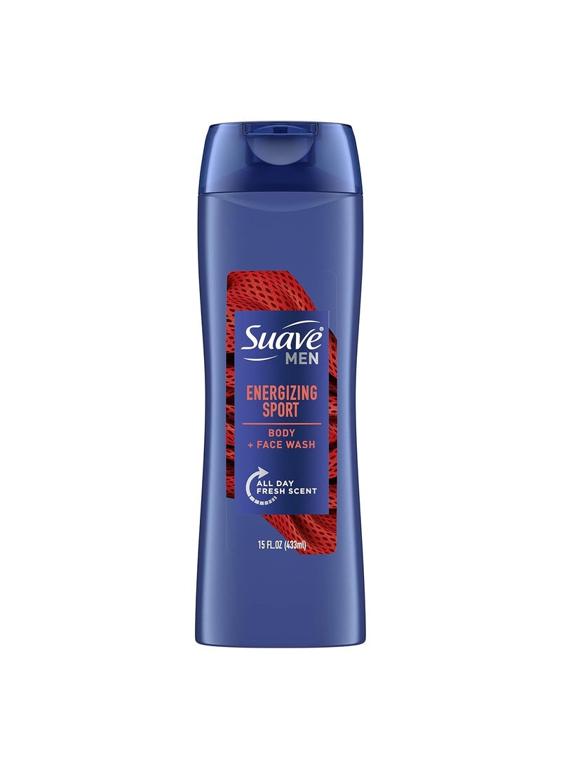 Suave - Suave Men Body Wash for Everyday Use Sport Fragrance Body Wash and Shower Gel 15 oz - Image 1