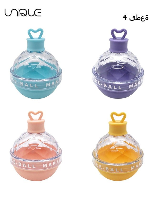 Unique 4 Pcs Candy Color Ice Ball Maker Mold - Round Silicone Ice Cube Mold - 2.5 Inch Ice Ball Mold - Image 1