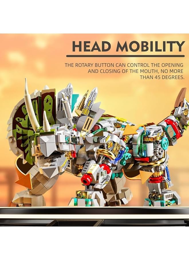 KASTWAVE Dinosaur Building Set 1368 Pieces Triceratops Blocks Compatible With Lego Perfect Gift For Adults & Kids Fun Dino Challenge Toy - Image 4