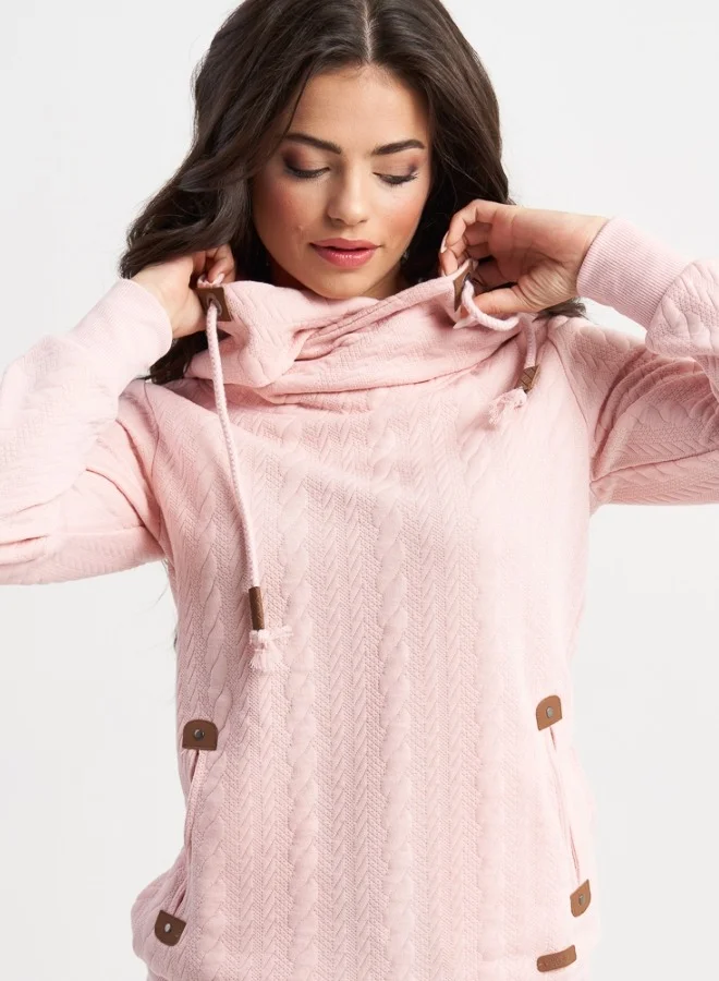هايليز Light Pink Hooded Sweater