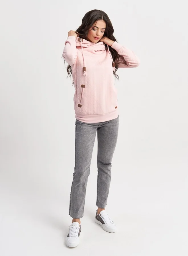 هايليز Light Pink Hooded Sweater