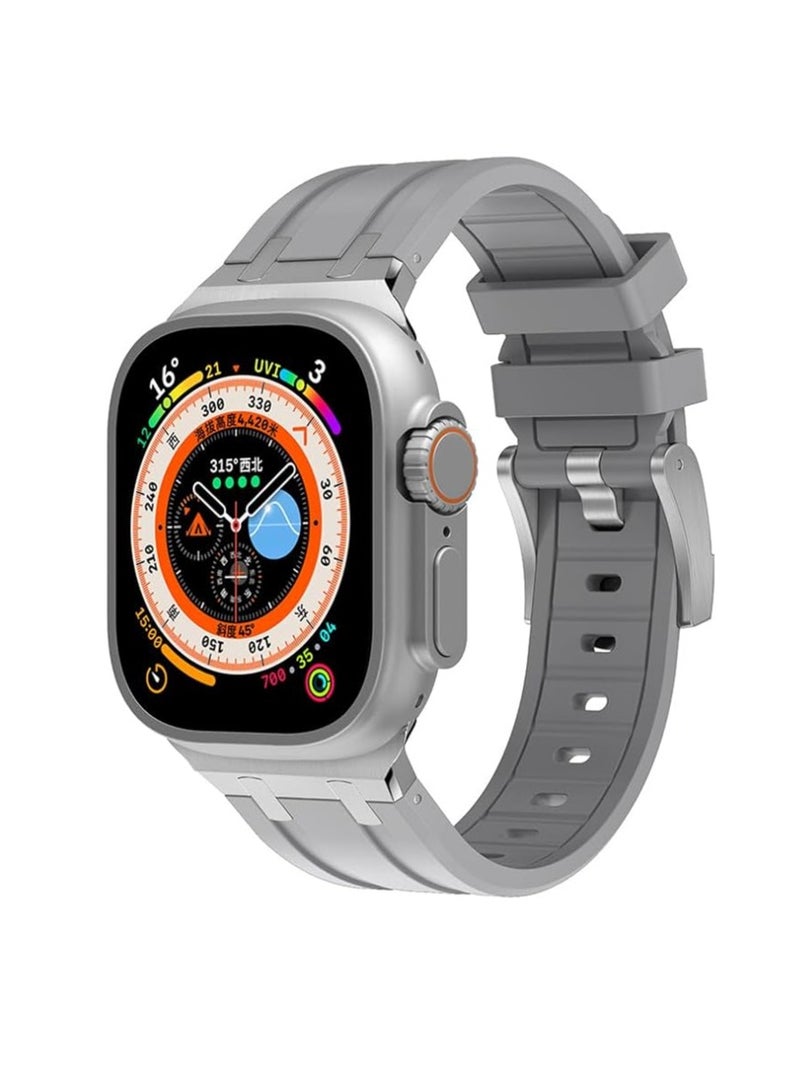 سوار رياضي خارجي للرجال لساعة Apple Watch Ultra 2 مقاس 49 مم لساعة IWatch Ultra 2/Ultra Series 9 8 - رمادى - Image 2