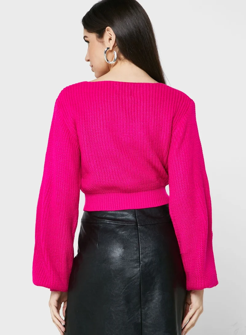 Ginger Bow Tie Cropped Sweater
