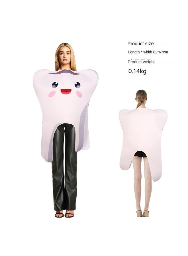 Bluejw Halloween Funny Mona Lisa Cos Costume Mural Costume Activity Performance Jumpsuit Composite Sponge  - Image 1