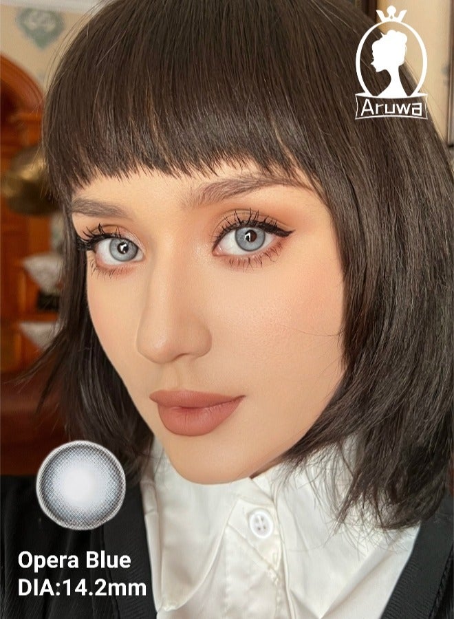 أروى أوبرا بلو تون سنويا الملونة للجنسين العدسات اللاصقة التجميلية ، لا التكبير - Image 1
