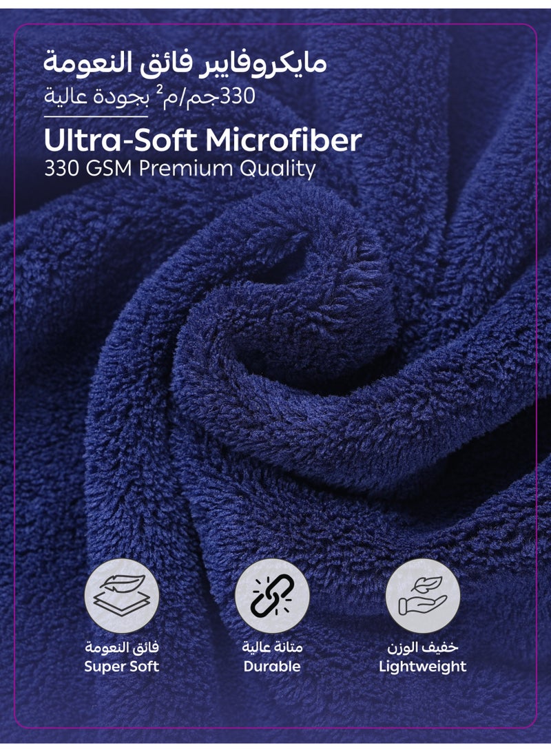 Donetella 1-Pcs Unisex  Bathrobe  XL Size - Kimono Collar, Highly Absorbent, Quick Dry, Soft Spa Robe with Belt & Pockets - Microfiber 330 GSM, Everyday Use - Image 2