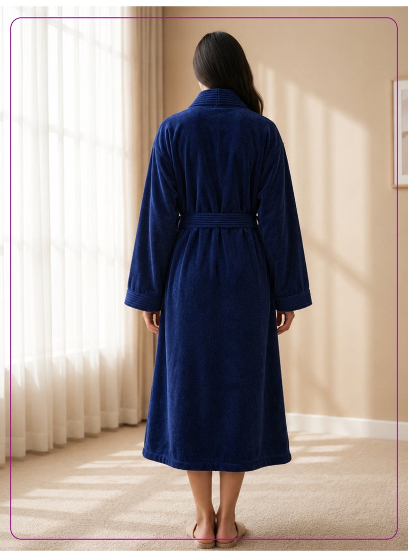 Donetella 1-Pcs Unisex  Bathrobe  XL Size - Kimono Collar, Highly Absorbent, Quick Dry, Soft Spa Robe with Belt & Pockets - Microfiber 330 GSM, Everyday Use - Image 5