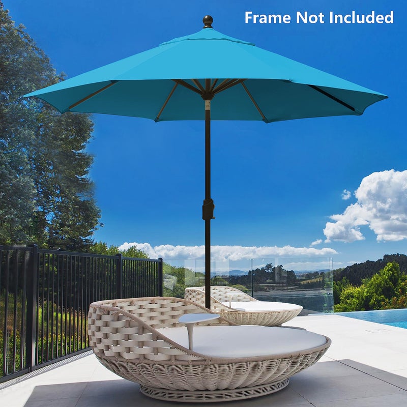 EliteShade USA 9FT Patio Umbrella Replacement Covers 8 Ribs Market Umbrella Canopy Cover (CANOPY ONLY) (Sky Blue) - Image 5