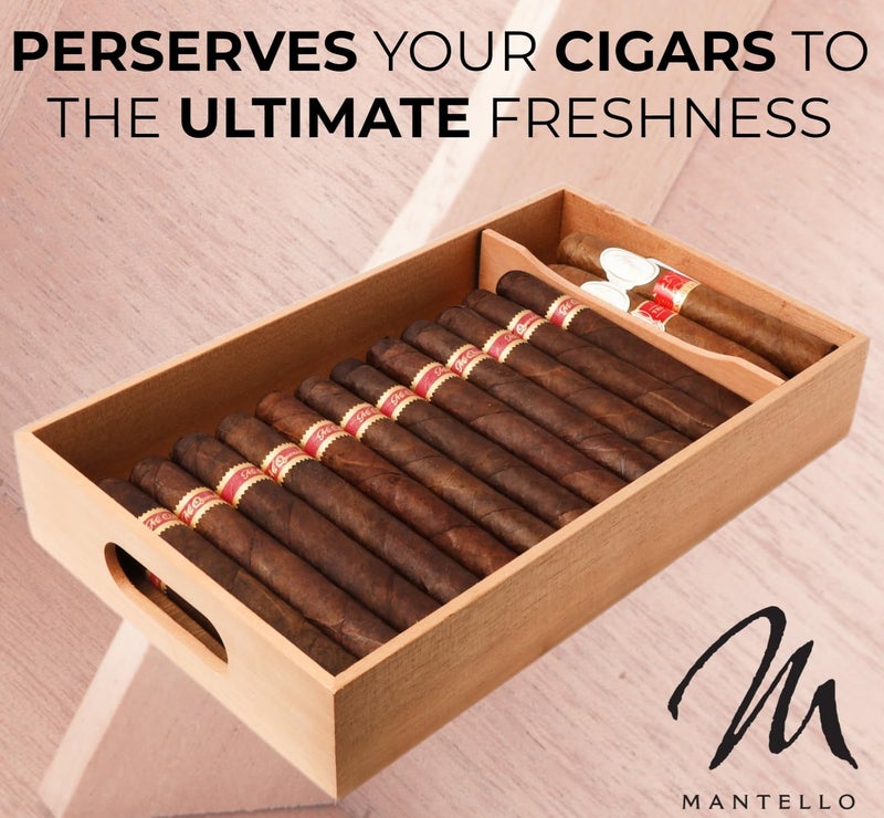 Mantello Cigars Spanish Cedar Cigar Tray - Adjustable Divider, Fits Large Humidors, for Humidor or Walk-in Closet 12.5" x 7.5"x 2.25" - Image 4
