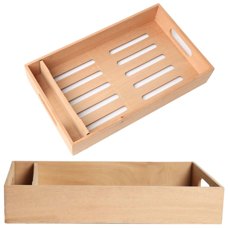 Mantello Cigars Spanish Cedar Cigar Tray - Adjustable Divider, Fits Large Humidors, for Humidor or Walk-in Closet 12.5" x 7.5"x 2.25" - Image 2
