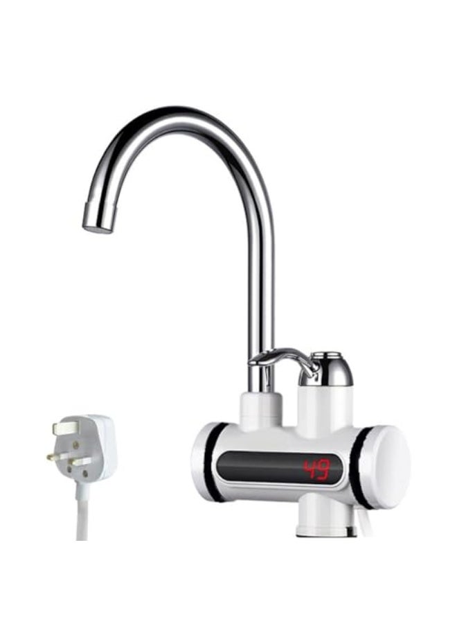 Azonee Electric Hot Water Tap, 220V Electric Instant Heater Tap, 3sec Instant Tankless Electric Hot Water Faucet, Fast Hot Water Tap with LED Digital Display for Kitchen Bathroom Facilities - Image 1