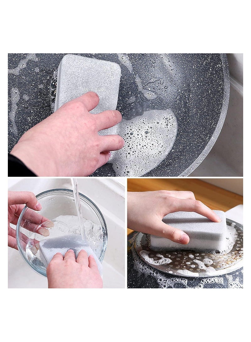 Kitchen Cleaning Sponges, 40 Pack Cleaning Sponges for Dishes Non-Scratch Scrub Sponges, Dual Sided Reusable Odor-Free Dish Sponge  for Household Cleaning Travel Apartments, Grey - Image 2