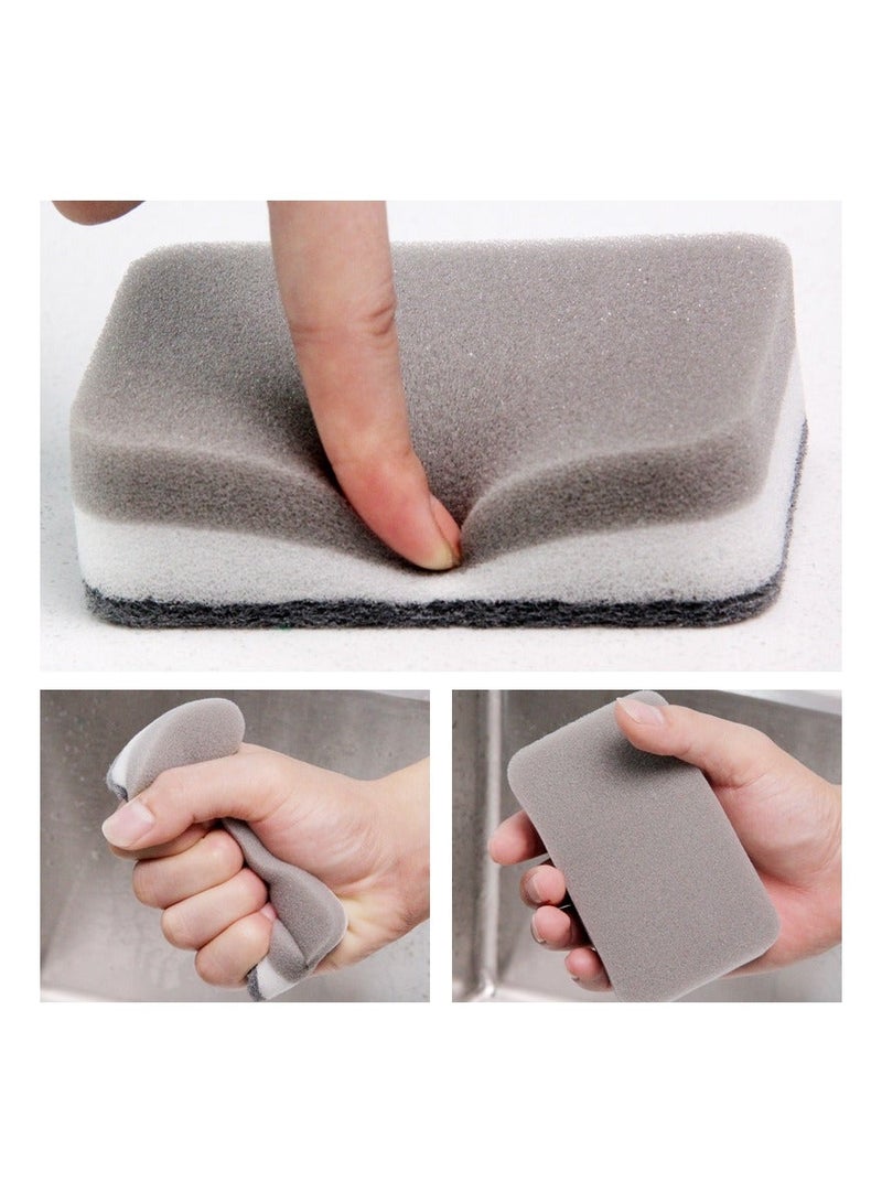Kitchen Cleaning Sponges, 40 Pack Cleaning Sponges for Dishes Non-Scratch Scrub Sponges, Dual Sided Reusable Odor-Free Dish Sponge  for Household Cleaning Travel Apartments, Grey - Image 5