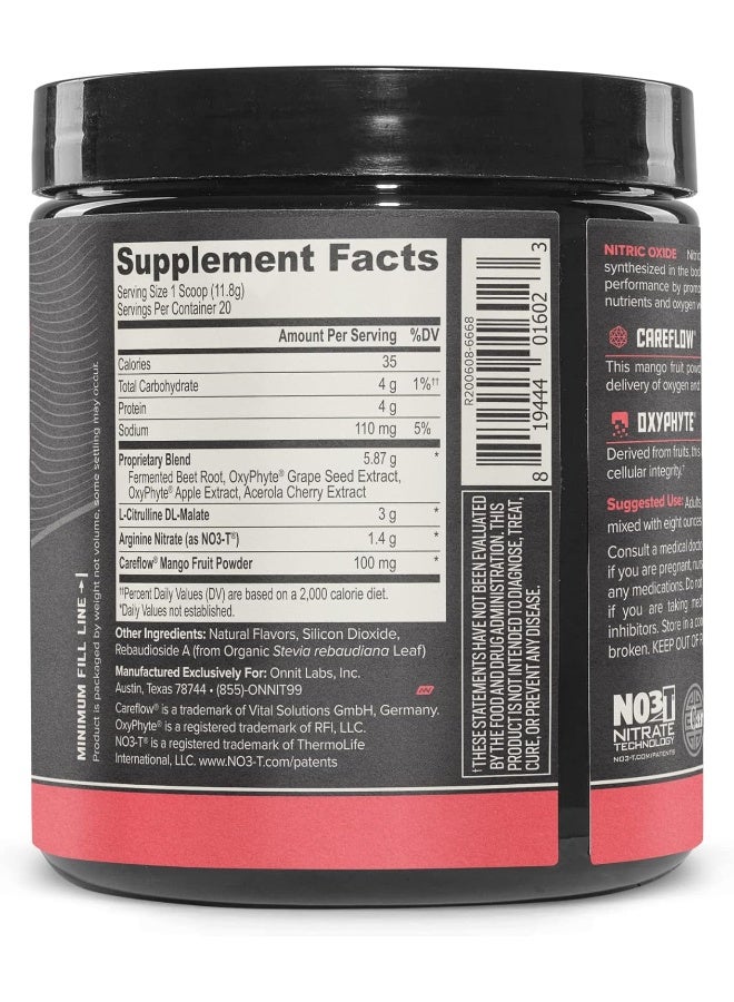 Onnit Total Nitric Oxide - Caffeine Free Pre Workout Powder W/Beet Root, L Arginine & L Citrulline Malate | Boost Energy & Recovery | Harvest Fruit Flavor - 20 Servings - Image 2