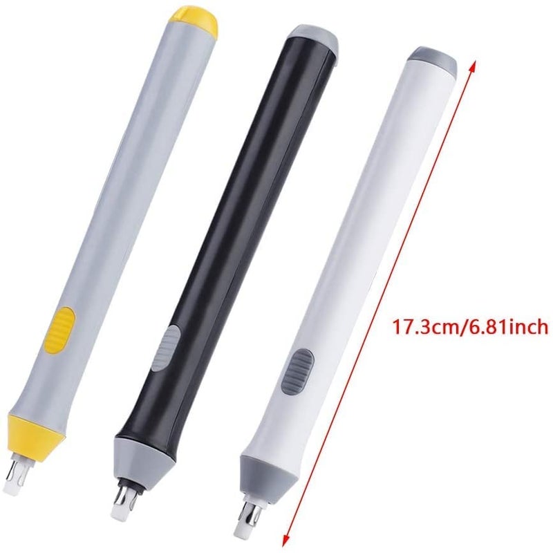 Qatalitic Electric Eraser, Automatic Operated Eraser, with 22 Refills and 2 Eraser Holders for Sketching, Drawing, Portrait Shading (Batteries not Included), White - Image 3